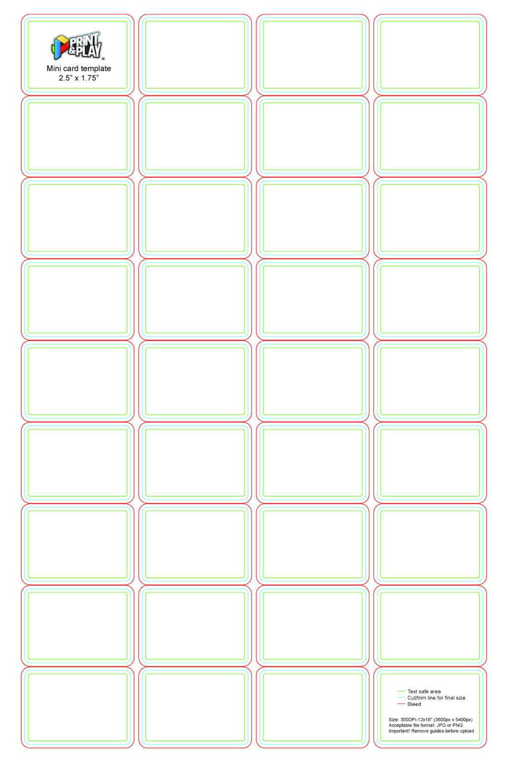 Playing Cards : Formatting &amp; Templates – Print &amp; Play within Custom ...