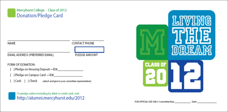 Building Fund Pledge Card Template