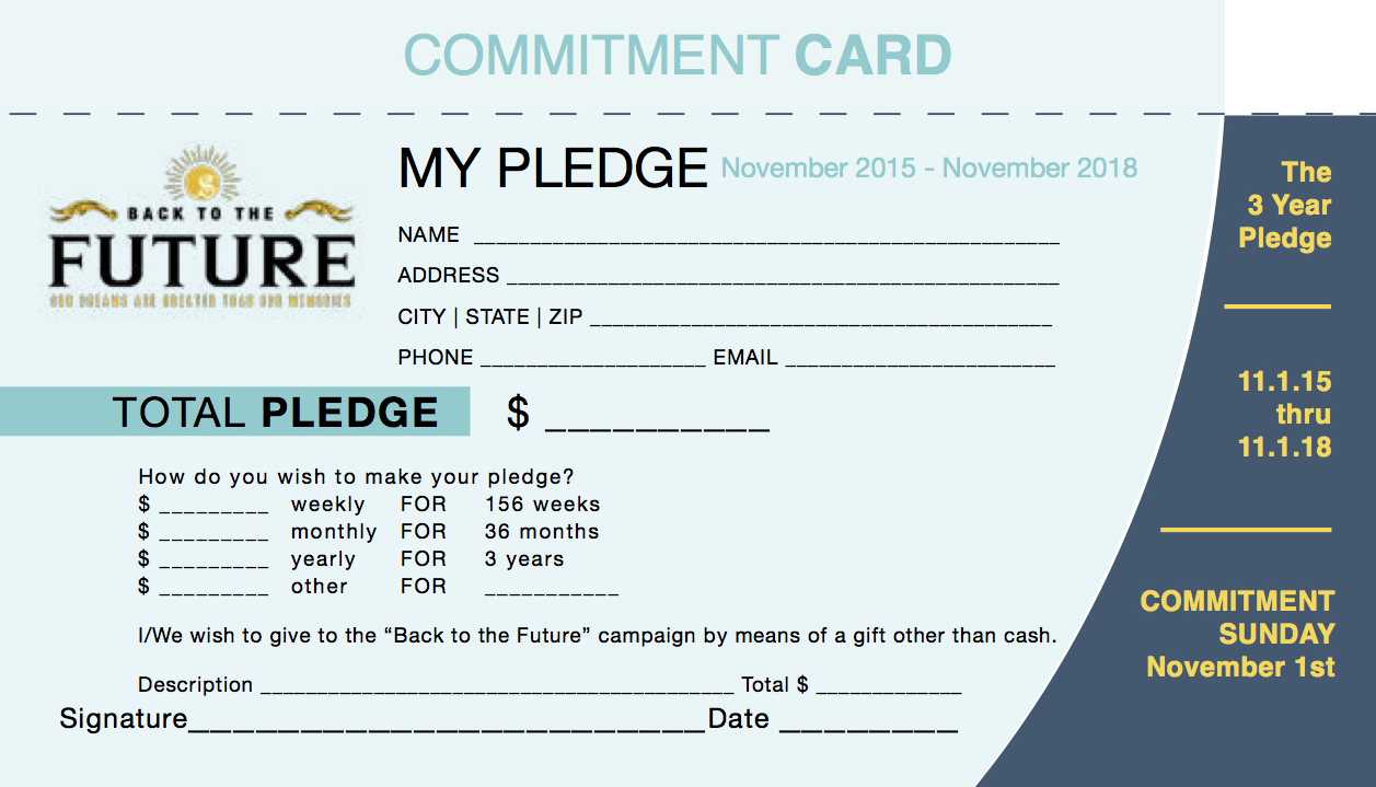 Pledge Card Template Word ] – Free Pledge Card Template Throughout Donation Cards Template
