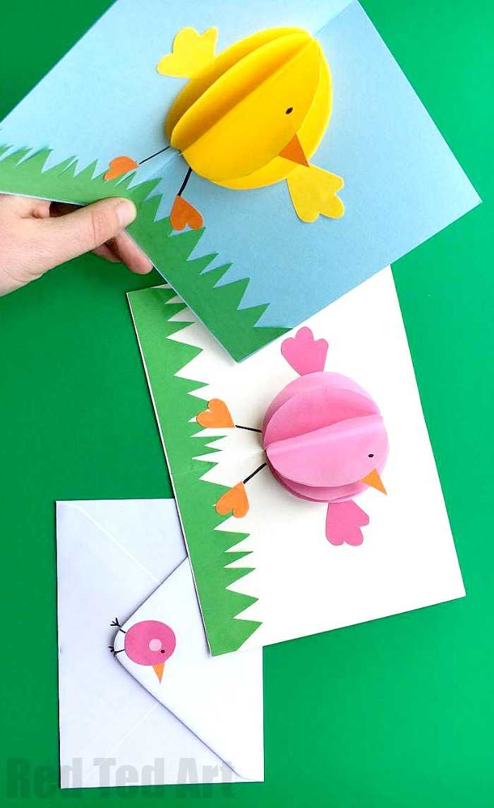 Pop Up Chick Card For Easter – Red Ted Art For Easter Card Template Ks2