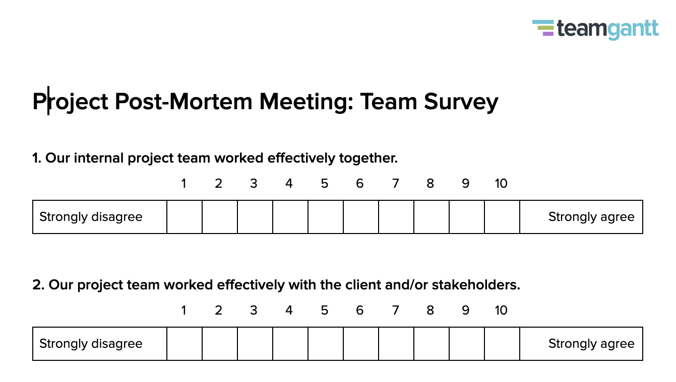 Post Mortem Meeting Template And Tips | Teamgantt With Post Mortem Template Powerpoint