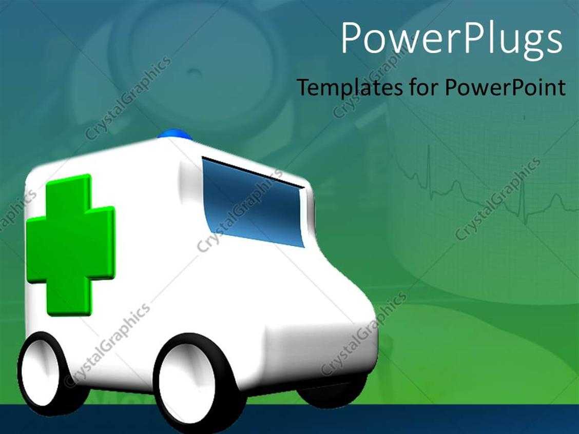 Powerpoint Template: An Ambulance Travelling With Greenish Within Ambulance Powerpoint Template