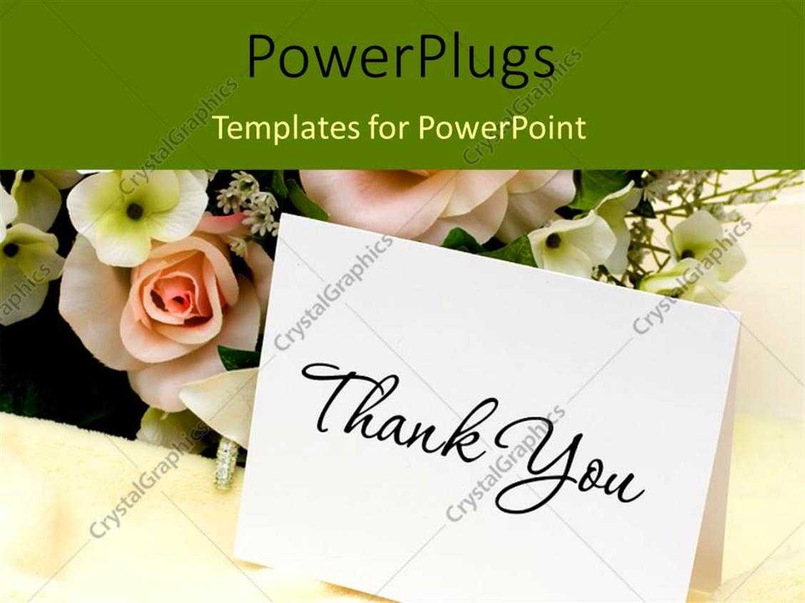 Powerpoint Template: Bouquet Of Flowers With A Thank You Regarding Powerpoint Thank You Card Template
