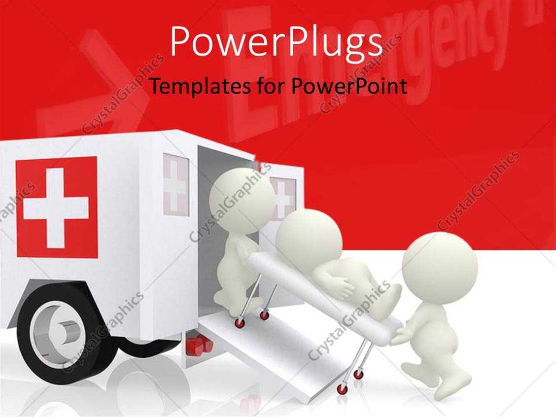 Powerpoint Template: Emergency Ambulance With Doctors For Ambulance Powerpoint Template