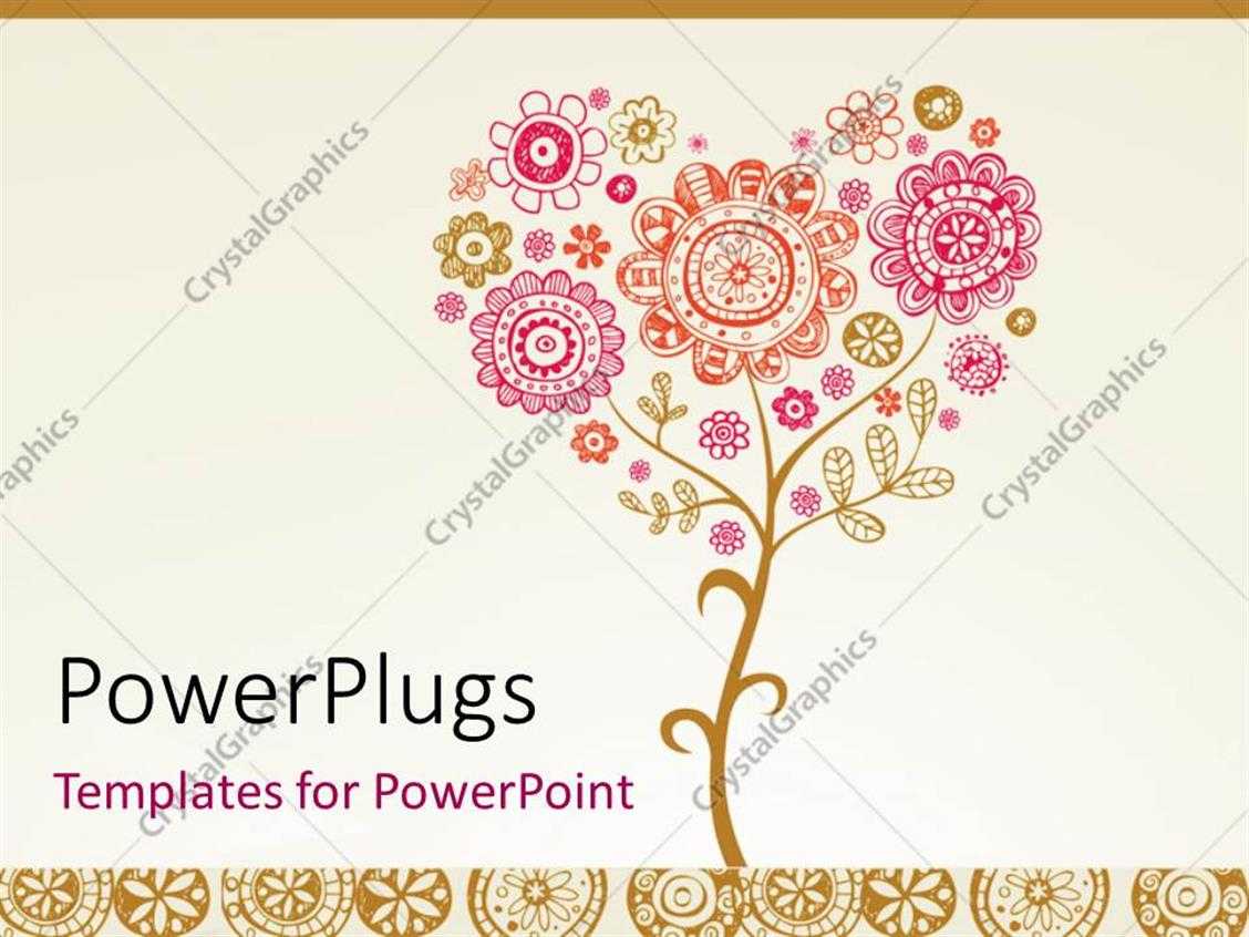 Powerpoint Template: Greeting Card With Floral Design For For Greeting Card Template Powerpoint