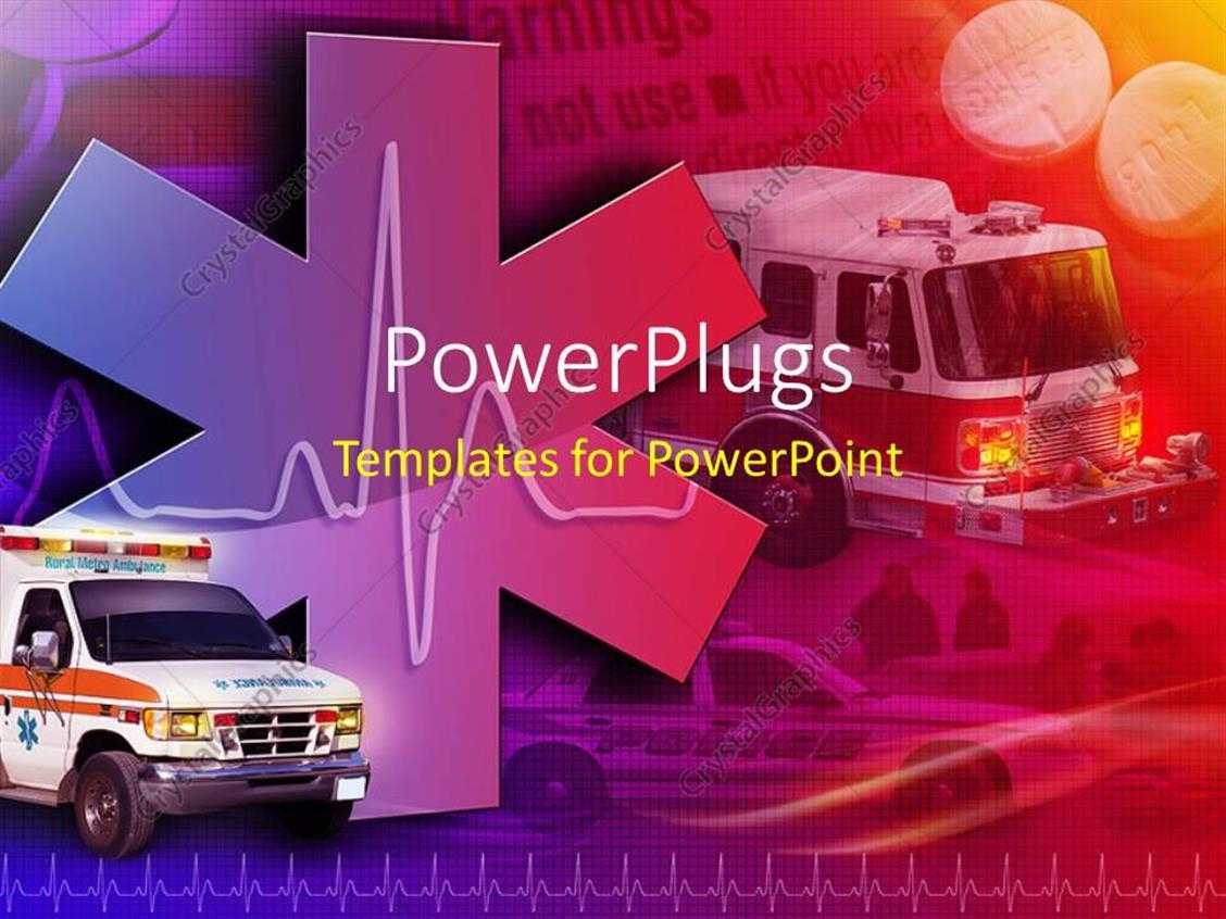 Powerpoint Template: Medical Collage With Ambulance, Fire Throughout Ambulance Powerpoint Template