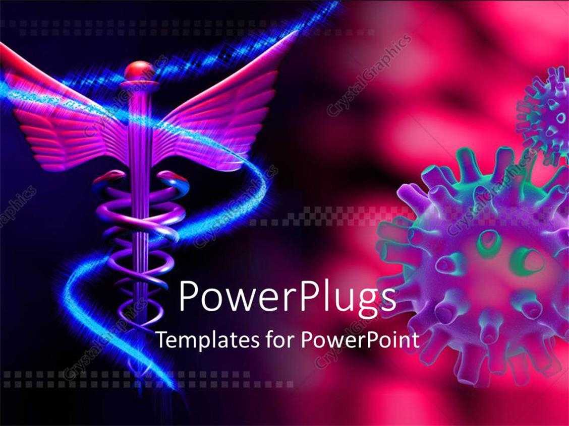 Powerpoint Template: Medical Symbol And Virus Over Pink With Virus Powerpoint Template Free Download