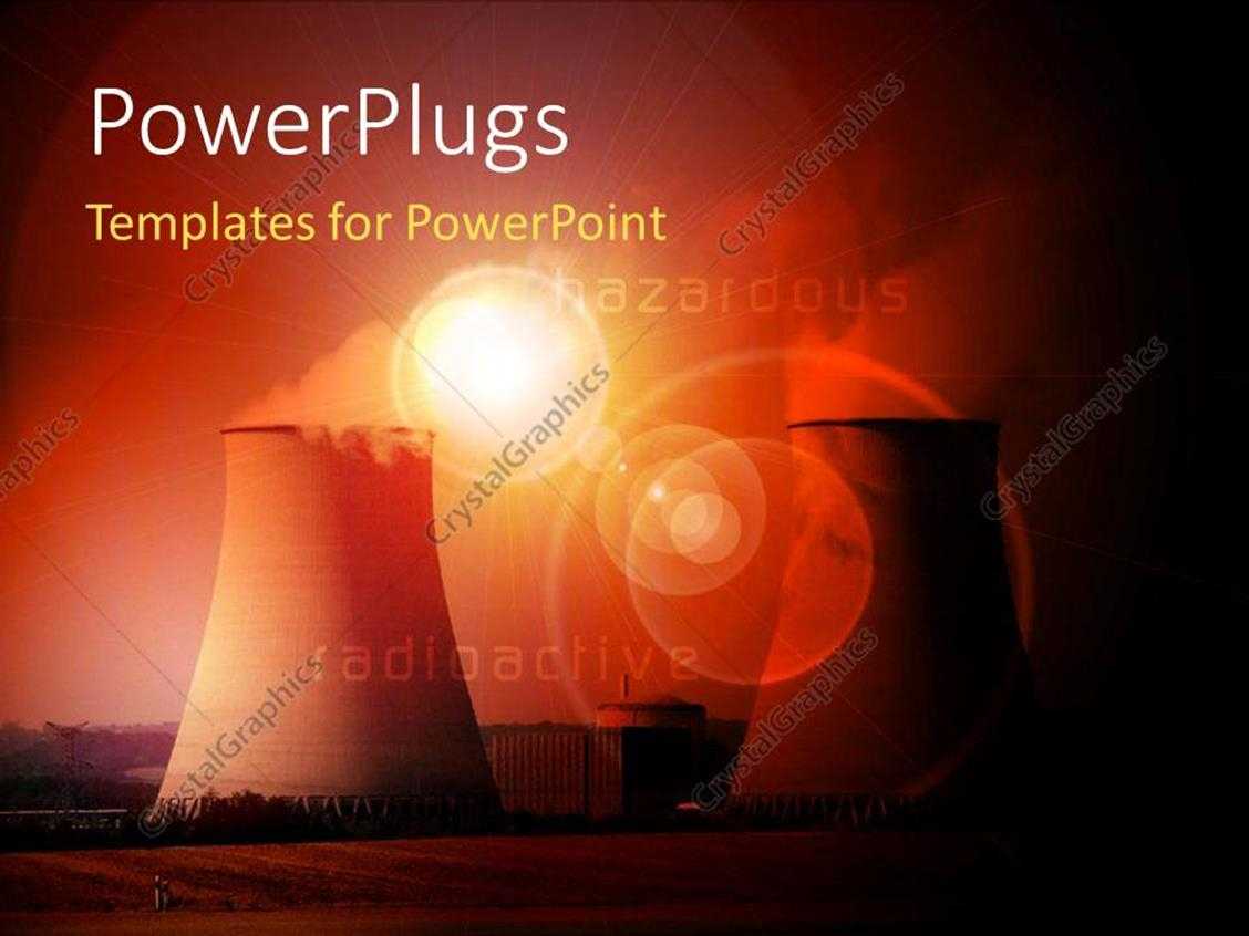Powerpoint Template: Nuclear Power Station With Cooling With Regard To Nuclear Powerpoint Template