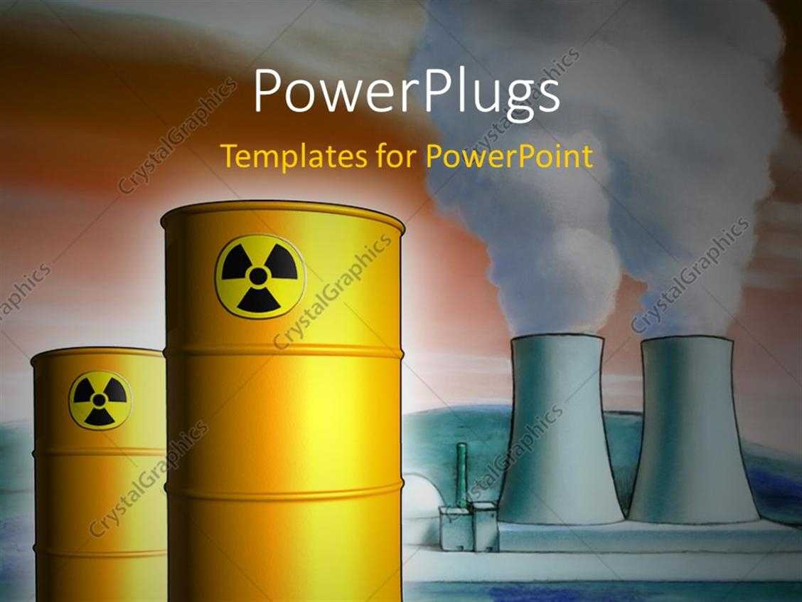 Powerpoint Template: Radioactive Waste From A Nuclear Power With Nuclear Powerpoint Template