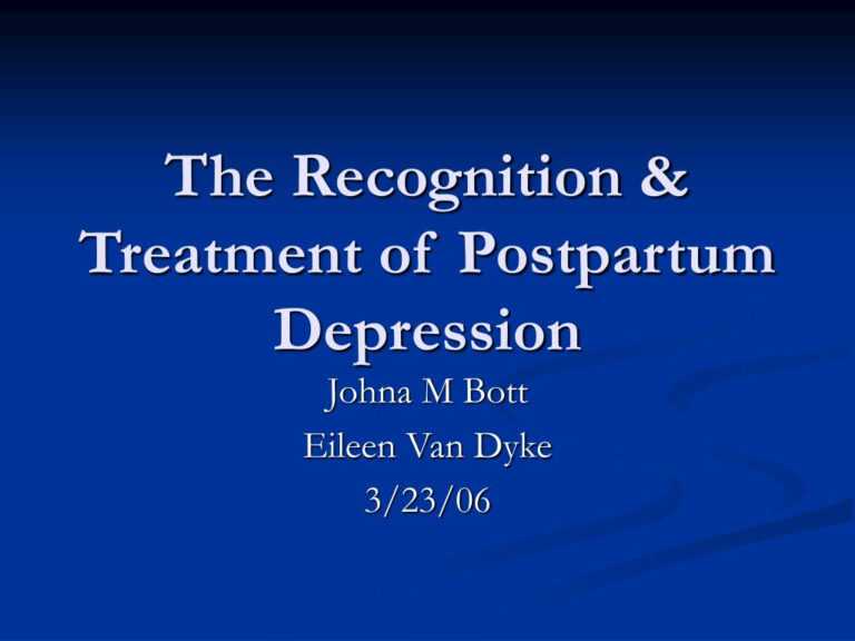 ppt-the-recognition-treatment-of-postpartum-depression-in