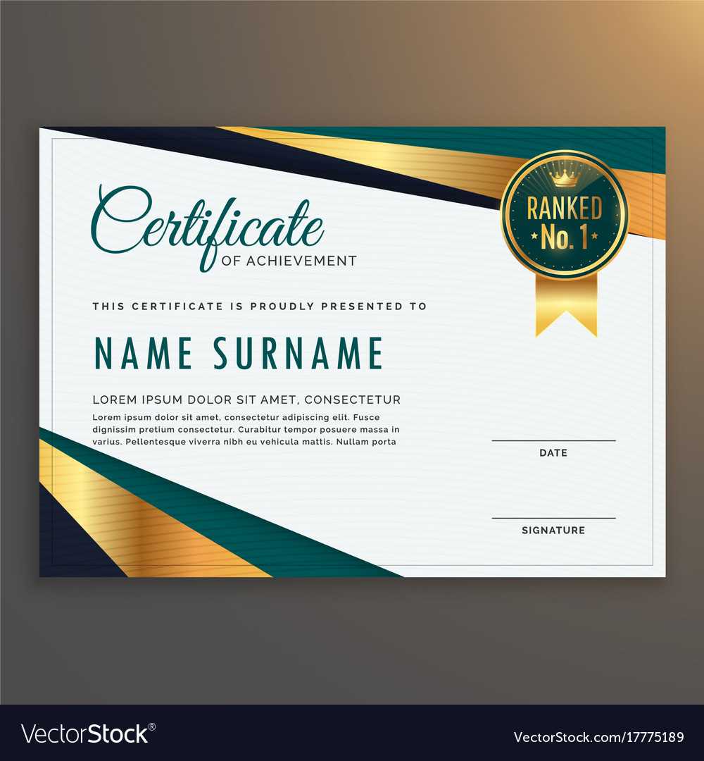 Premium Modern Certificate Template Design Inside Design A Certificate Template