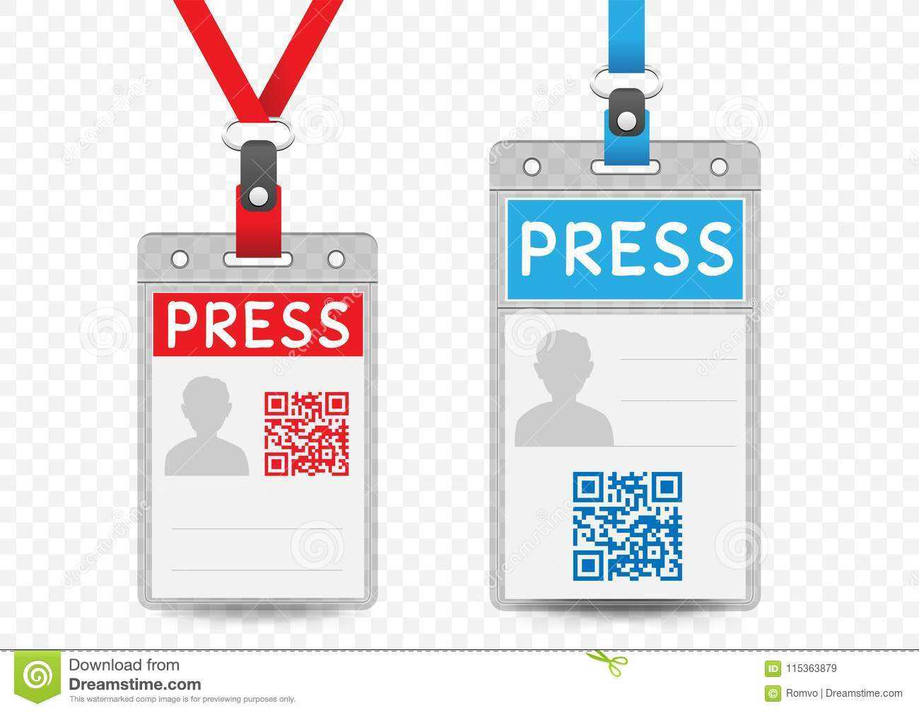 Press Vertical Badge Template Stock Vector – Illustration Of In Media Id Card Templates