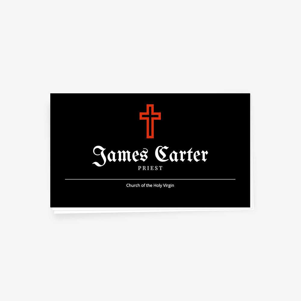 Priest's Or Clergy Business Card Online Template On Black Regarding Christian Business Cards Templates Free