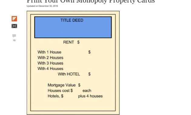 Print Your Own Monopoly Property Cards Document Pages 1 - 5 throughout Monopoly Property Card Template