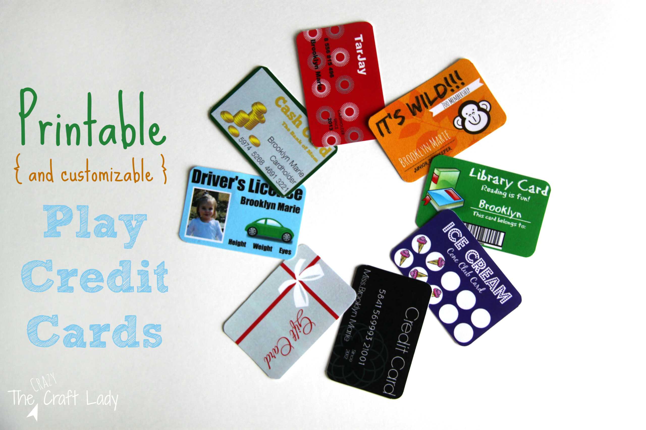 Printable (And Customizable) Play Credit Cards – The Crazy Intended For Credit Card Template For Kids