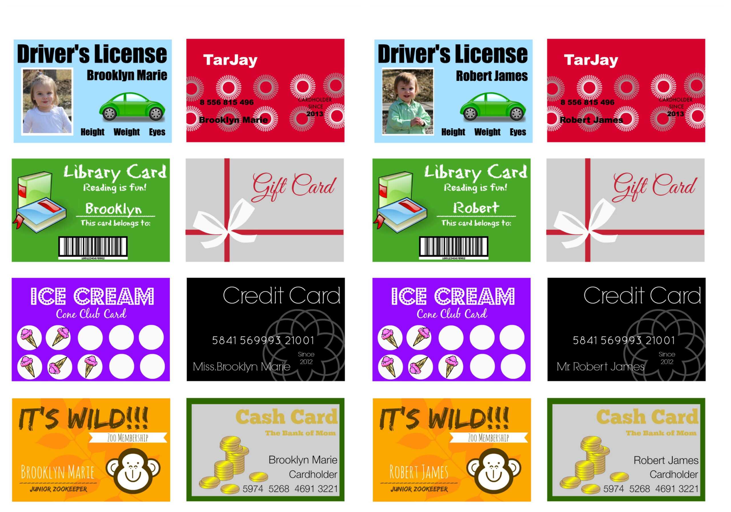 Printable (And Customizable) Play Credit Cards – The Crazy With Credit Card Template For Kids