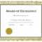 Printable Award Templates – Colona.rsd7 Throughout Certificate Of Excellence Template Word