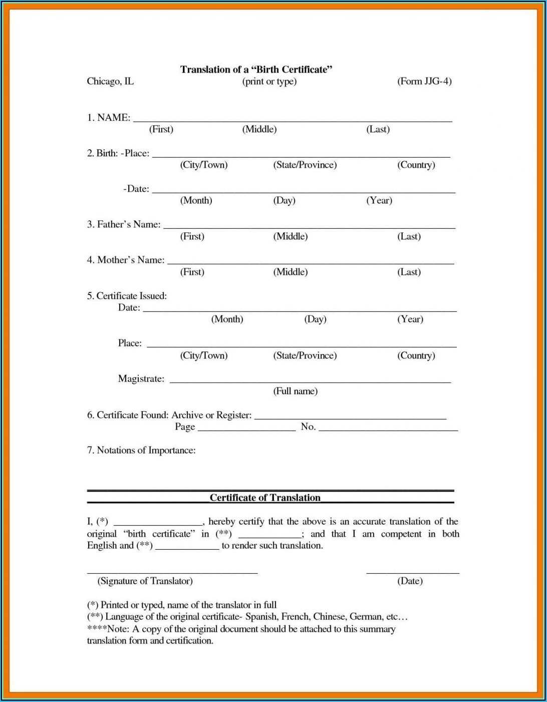 Birth Certificate Template Word Free