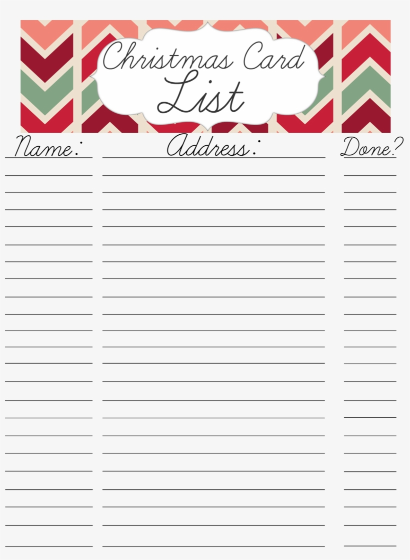 Printable Christmas Card Address List With Template Inside Christmas Card List Template