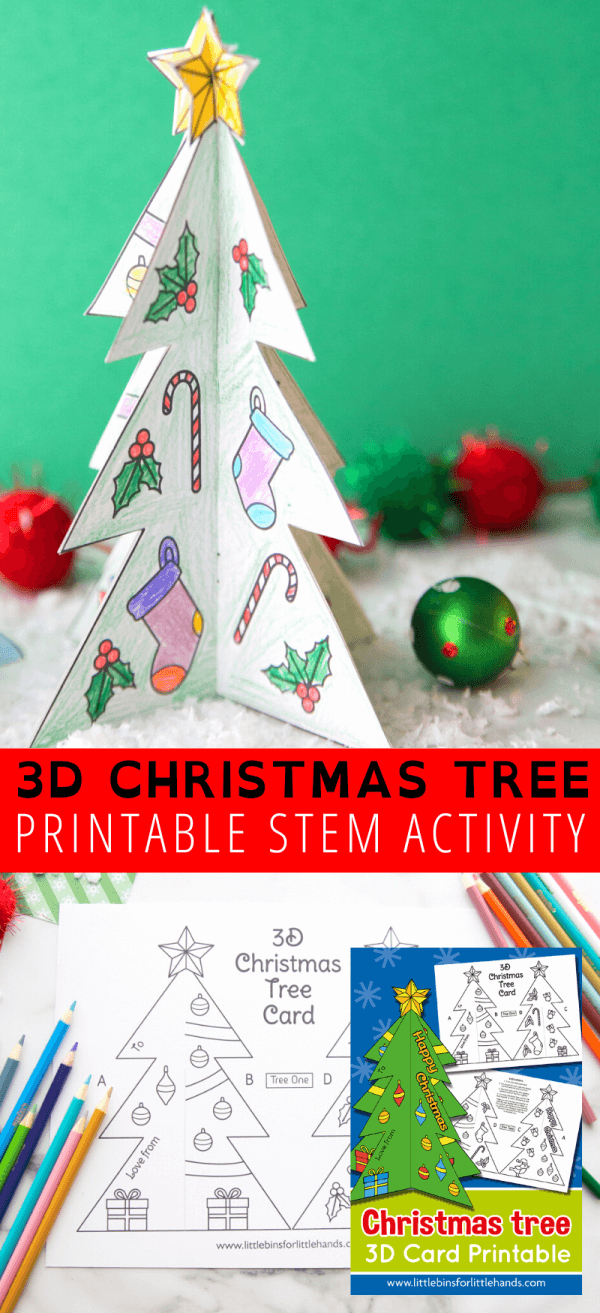 Printable Christmas Tree Template | Little Bins For Little Hands With Regard To 3D Christmas Tree Card Template