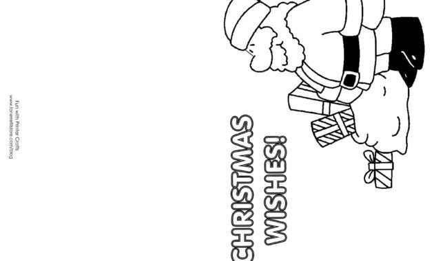 Printable Coloring Christmas Cards Templates Black And White inside Printable Holiday Card Templates