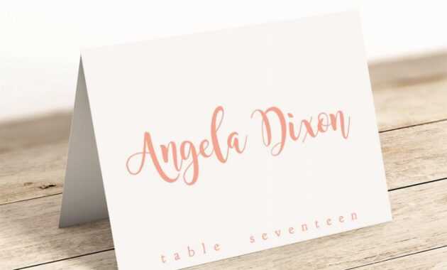 Printable Folded Place Cards Table Name Cards Template intended for Table Name Card Template