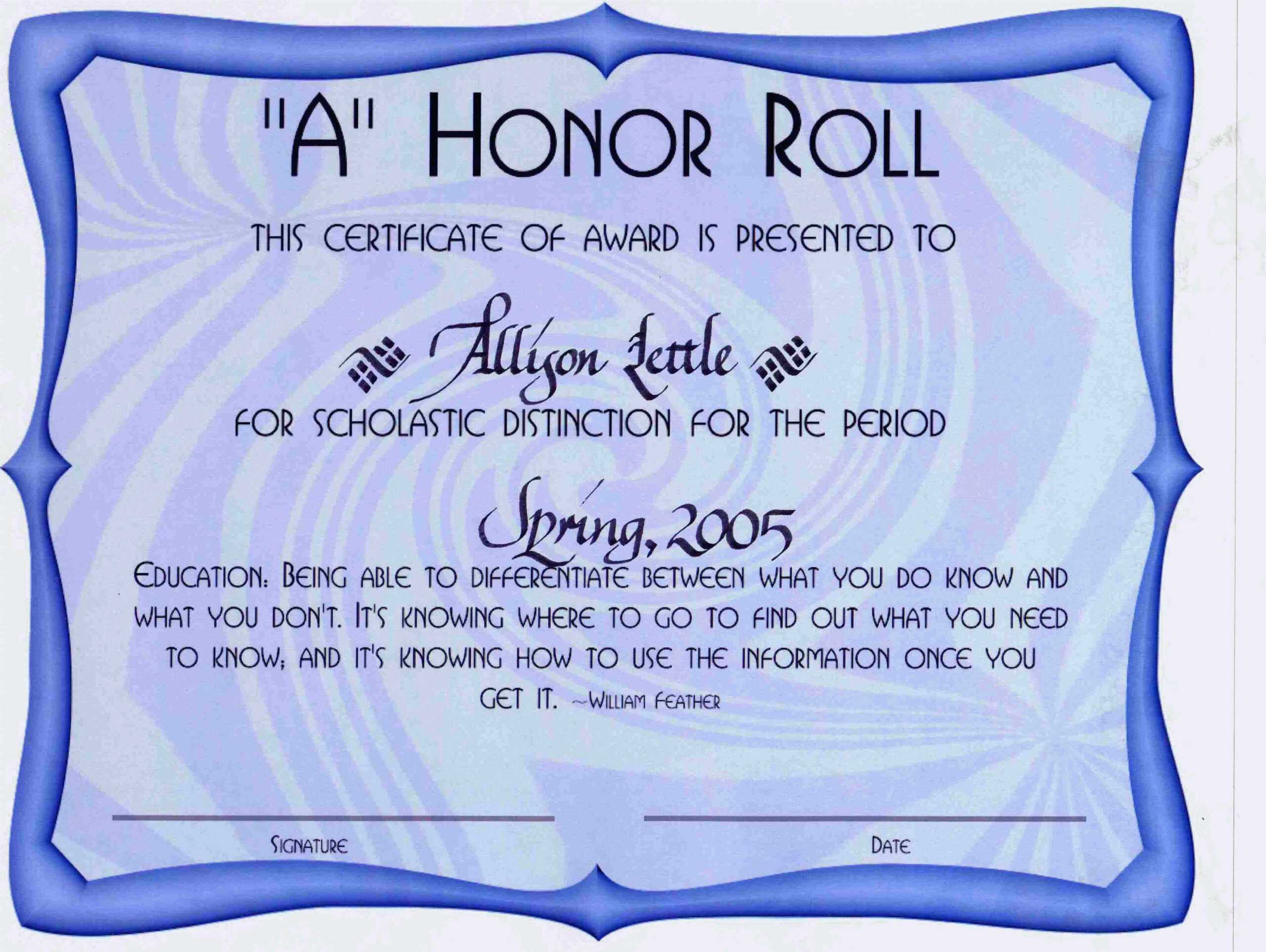 Printable Honor Roll Certificates Zrom Tk Free Awards Throughout Honor Roll Certificate Template