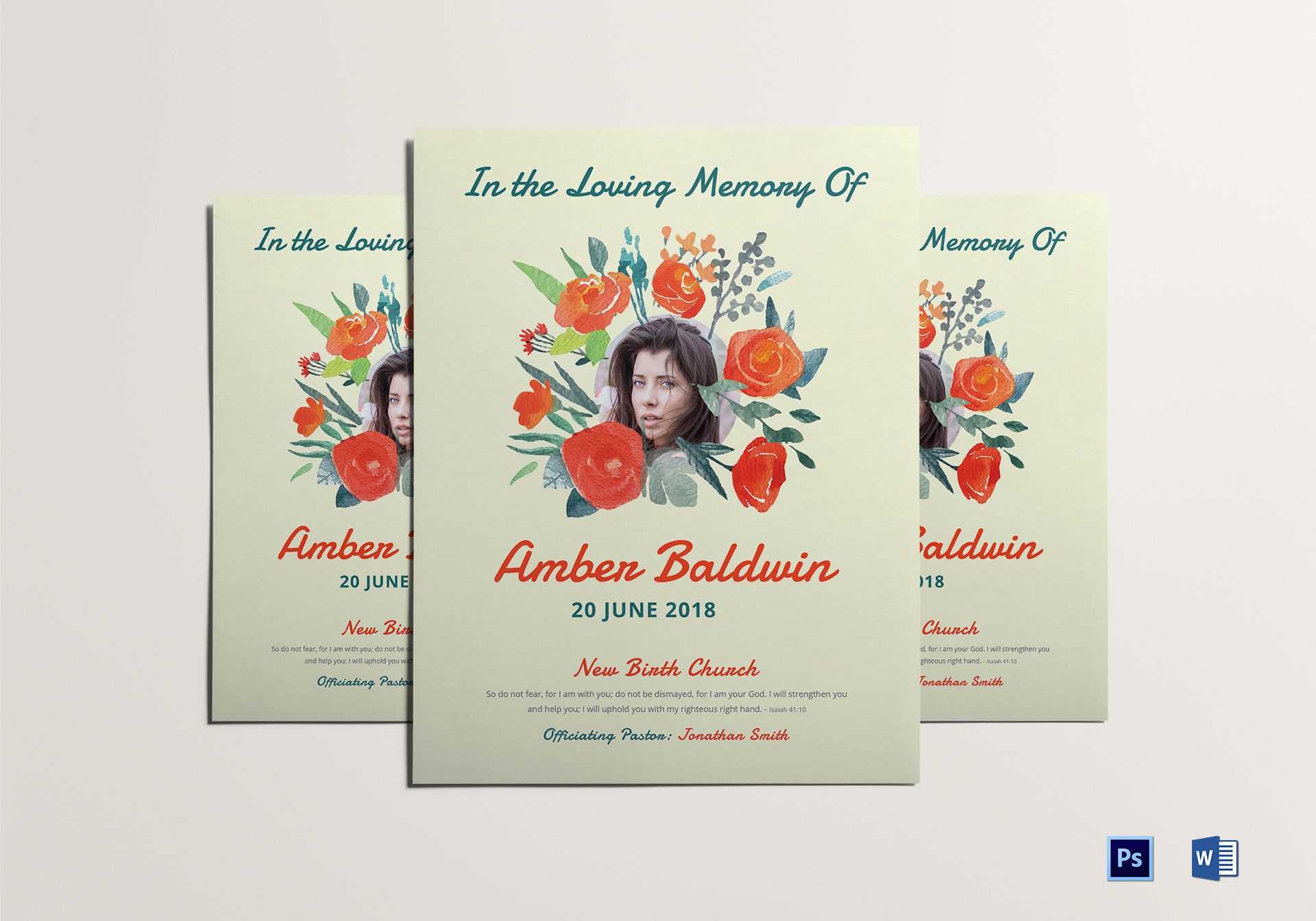 Printable Memorial Flyer Throughout Memorial Brochure Template