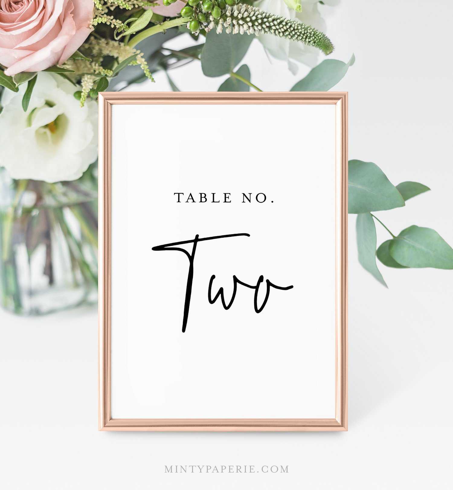 Printable Table Number Cards, Minimalist Wedding Table Inside Table Number Cards Template