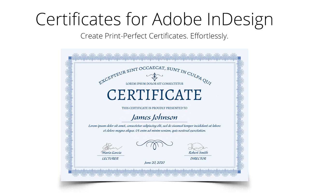 Printperfect – Certificate Templates For Indesign Regarding Indesign Certificate Template