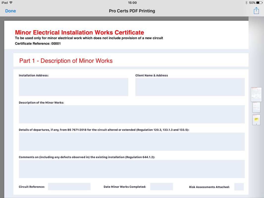 Pro Certs | Electrical Testing Inspecting & Certification In Electrical Minor Works Certificate Template