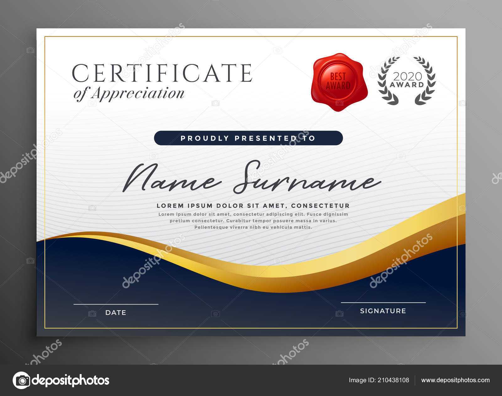 Professional Diploma Certificate Template Design — Stock With Regard To Professional Award Certificate Template