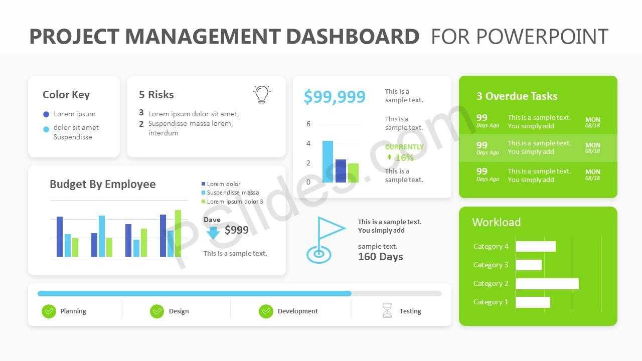 Project Management Dashboard Powerpoint Template – Pslides With Powerpoint Dashboard Template Free