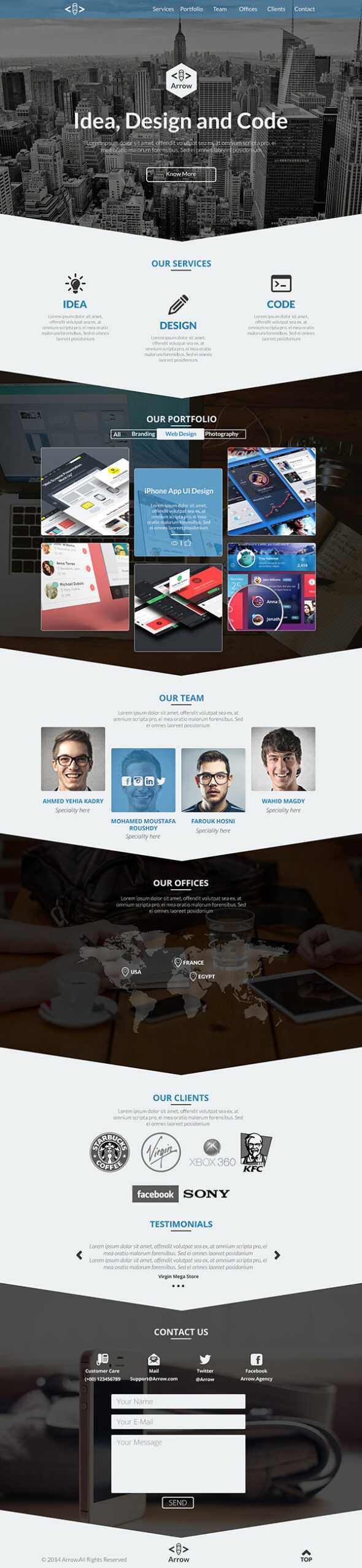 Psd Templates: 20 One Page Free Web Templates | Freebies Intended For Single Page Brochure Templates Psd