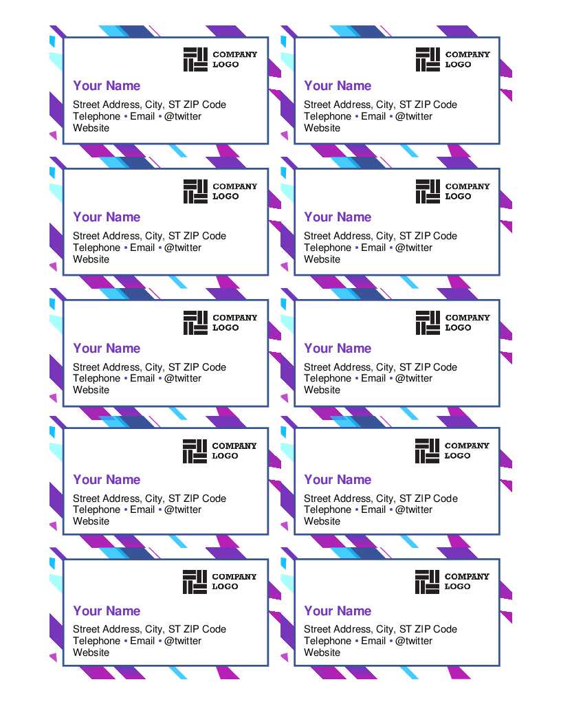 Purple Graphic Business Cards Intended For Ms Word Place Card Template