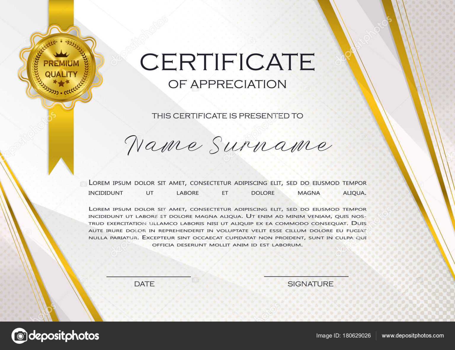 Qualification Certificate Appreciation Design Elegant Luxury Inside