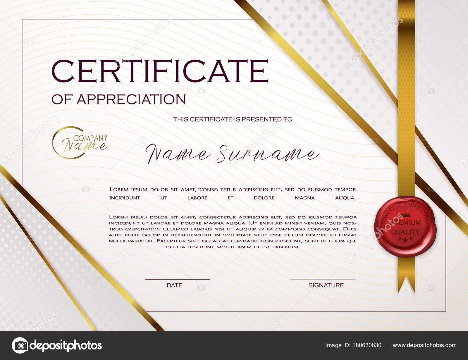 Qualification Certificate Appreciation Design Elegant Luxury With Regard To Qualification Certificate Template