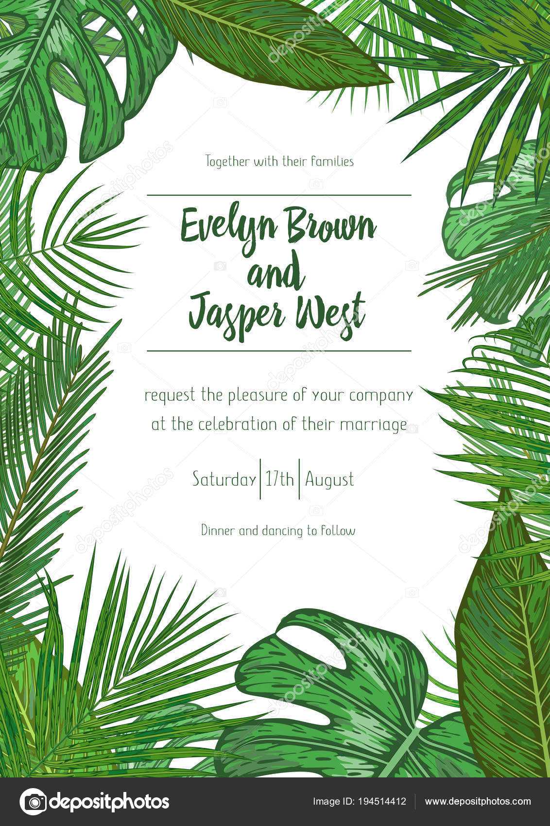 Rainforest Tree Templates | Wedding Event Invitation Card Regarding Event Invitation Card Template