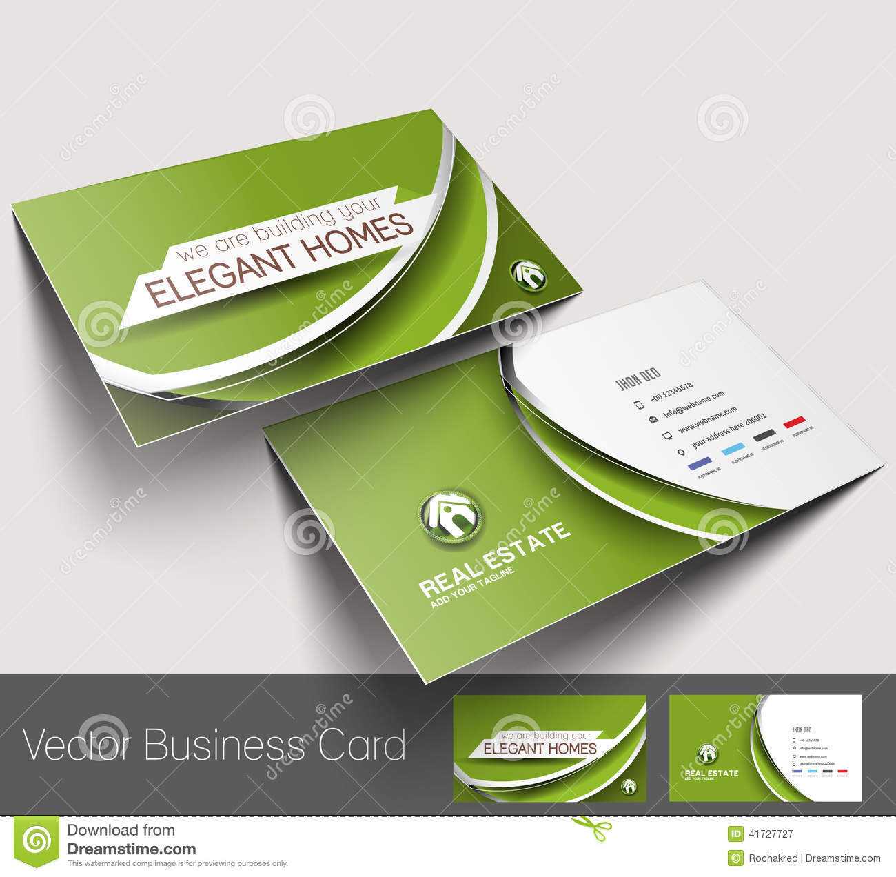 Real Estate Agent Business Card Stock Vector – Illustration With Real Estate Agent Business Card Template