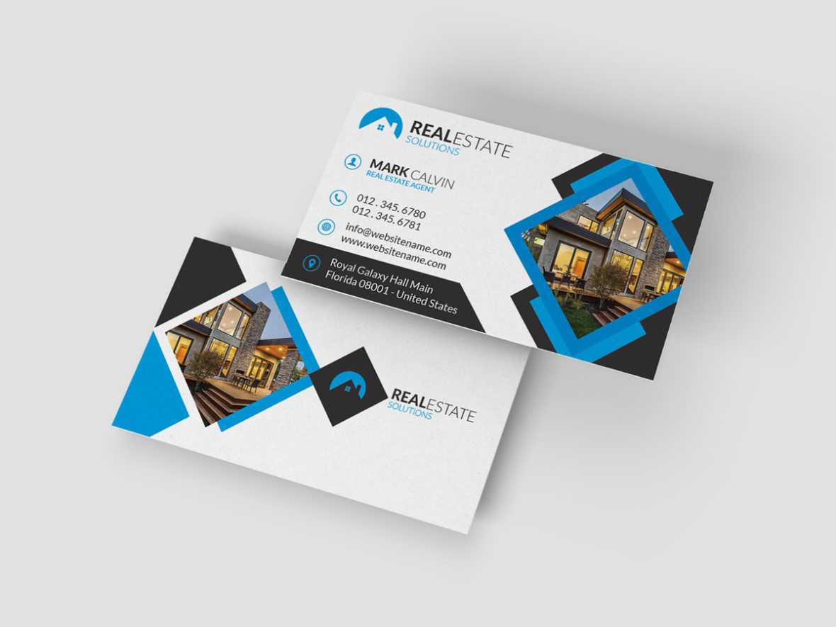 Real Estate Business Card 37 – Graphic Pick With Real Estate Agent Business Card Template