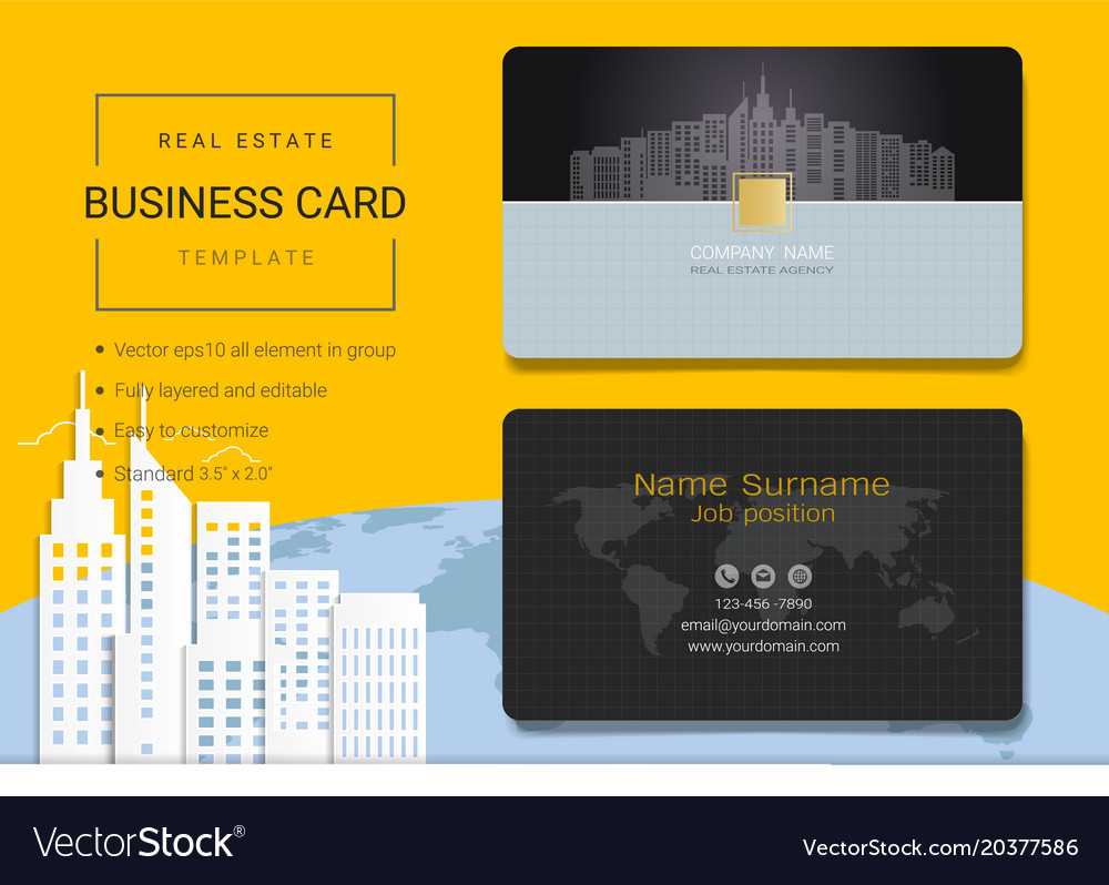 Real Estate Business Card Or Name Card Template Intended For Real Estate Agent Business Card Template
