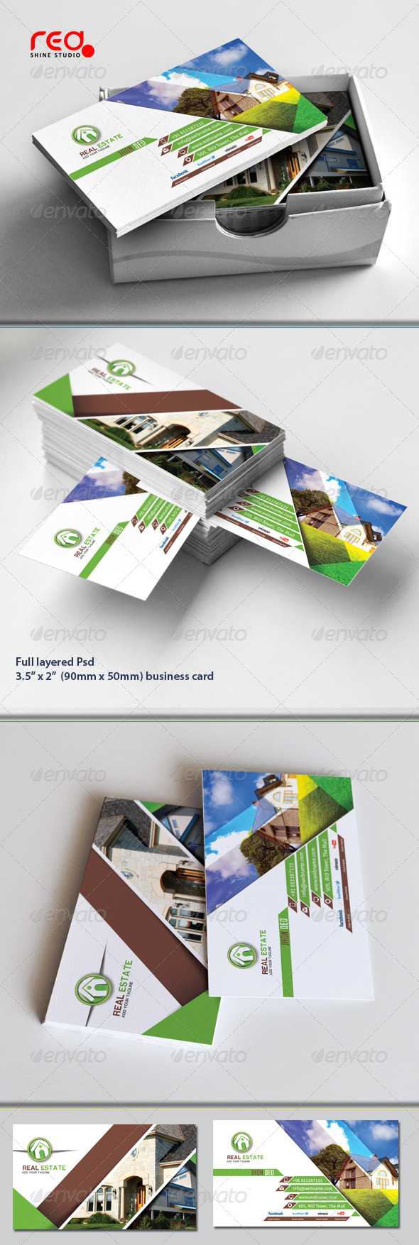 Real Estate Business Cards Graphics, Designs & Templates Pertaining To Real Estate Business Cards Templates Free