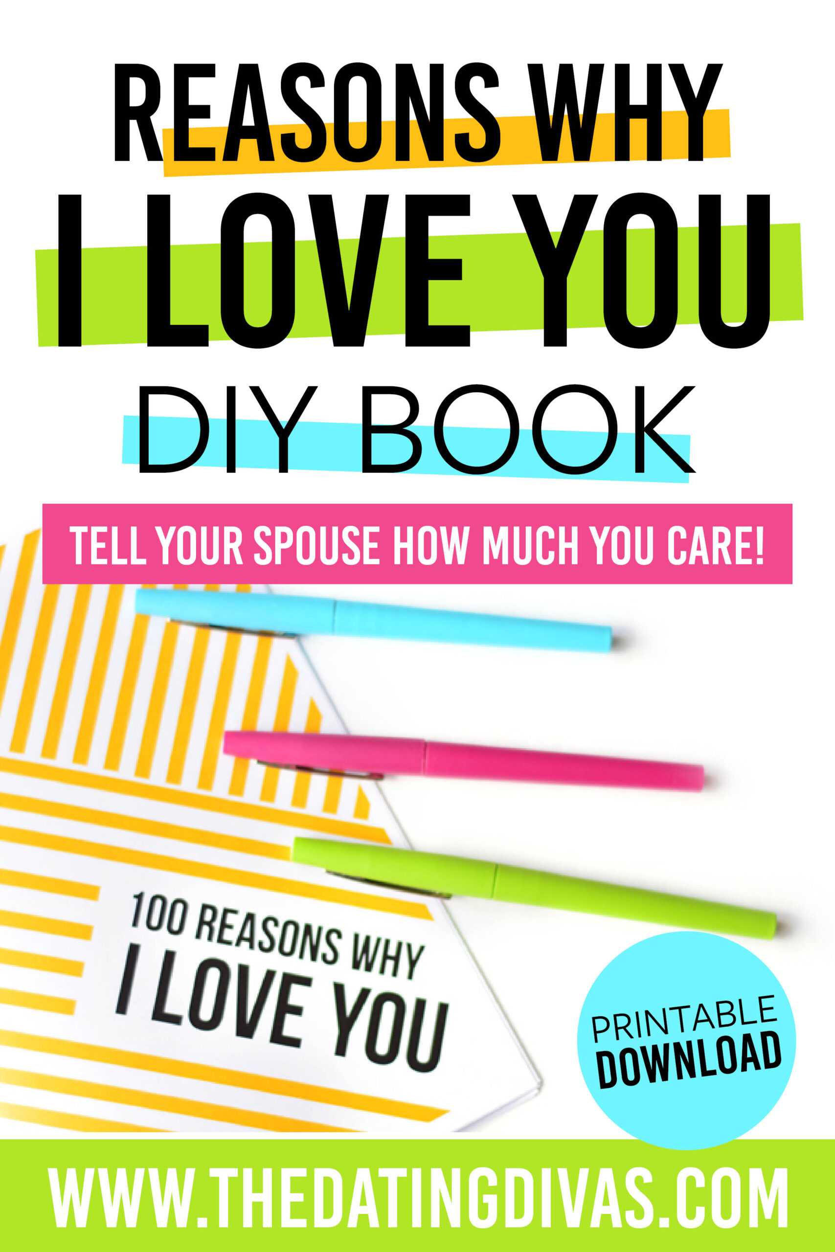 Reasons Why I Love You | From The Dating Divas For 52 Things I Love About You Cards Template