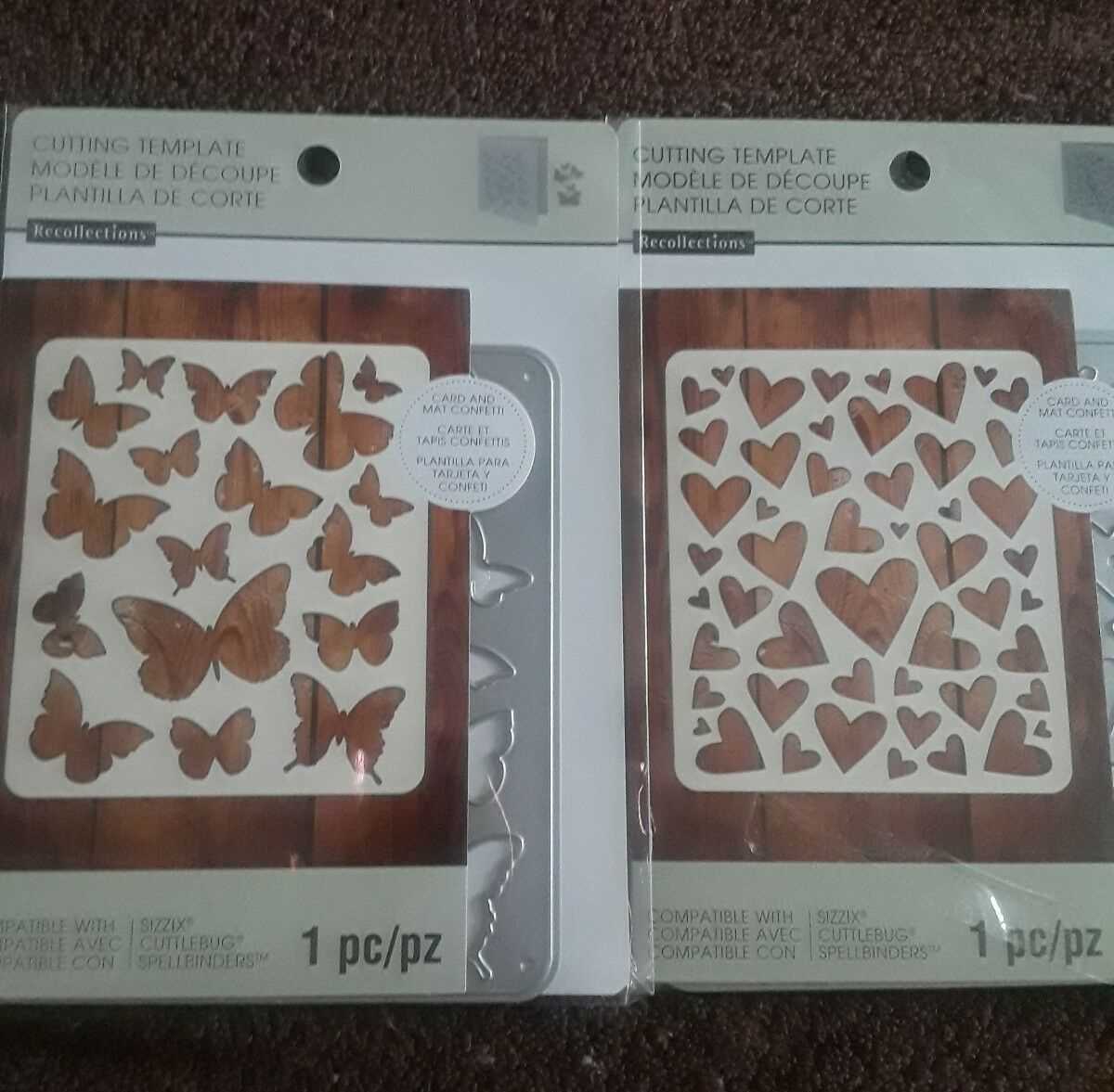 Recollections Cutting Template Butterfly 1 Piece Hearts 1 Piece Pertaining To Recollections Card Template
