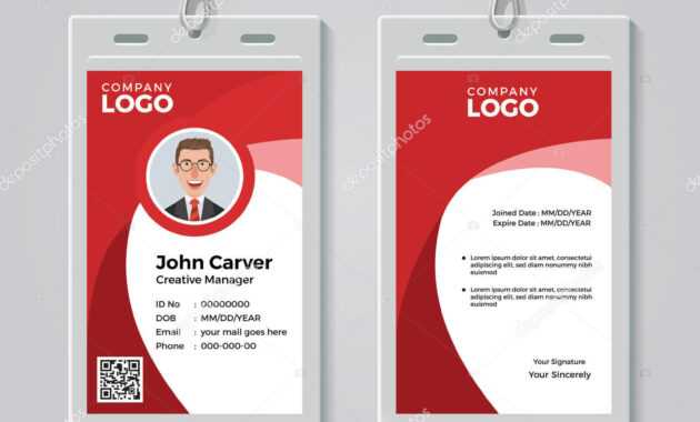 Red Corporate Id Card Template — Stock Vector © Bonezboyz regarding Work Id Card Template