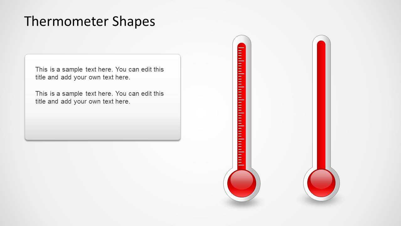 Red Thermometer Shape Template For Powerpoint – Slidemodel Throughout Powerpoint Thermometer Template