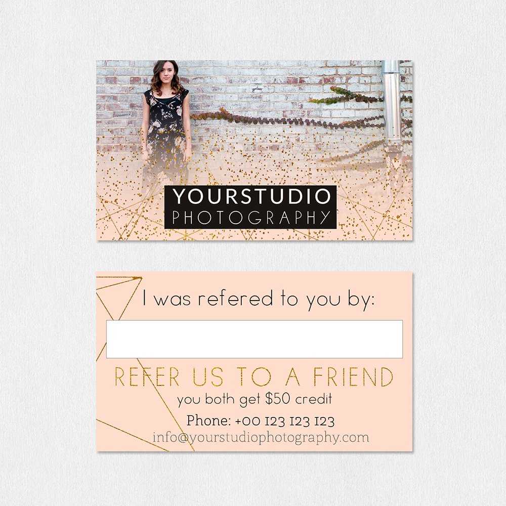 Referral Card Template | Pastel Greetings With Regard To Photography Referral Card Templates