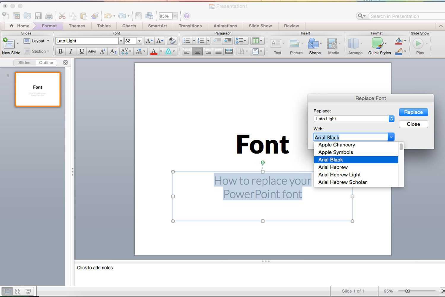 Replacing All The Fonts In My Presentation At One Time Within Replace Powerpoint Template