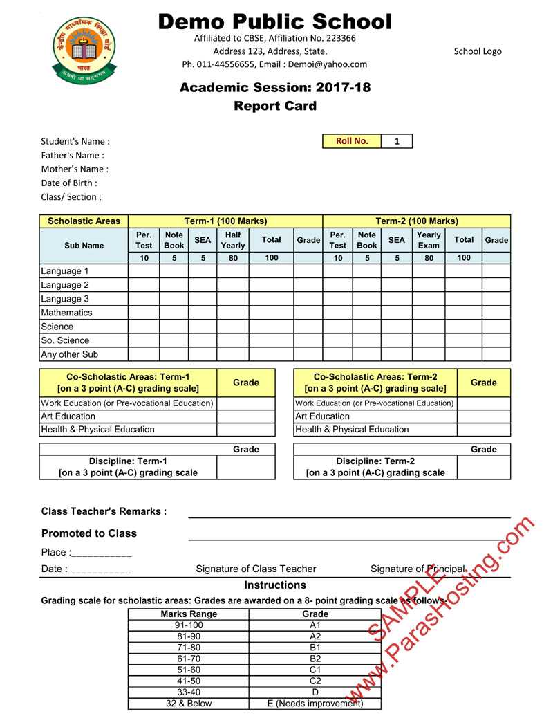 Report Card Format – Colona.rsd7 In Homeschool Middle School Report Card Template
