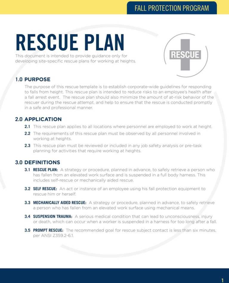 Emergency Rescue Plan Template